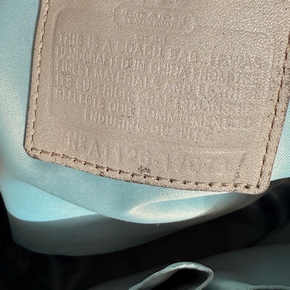 Coach Signature Gray Jacquard Satchel Bag with Leather Trim & Top Zip - Picture 14 of 16